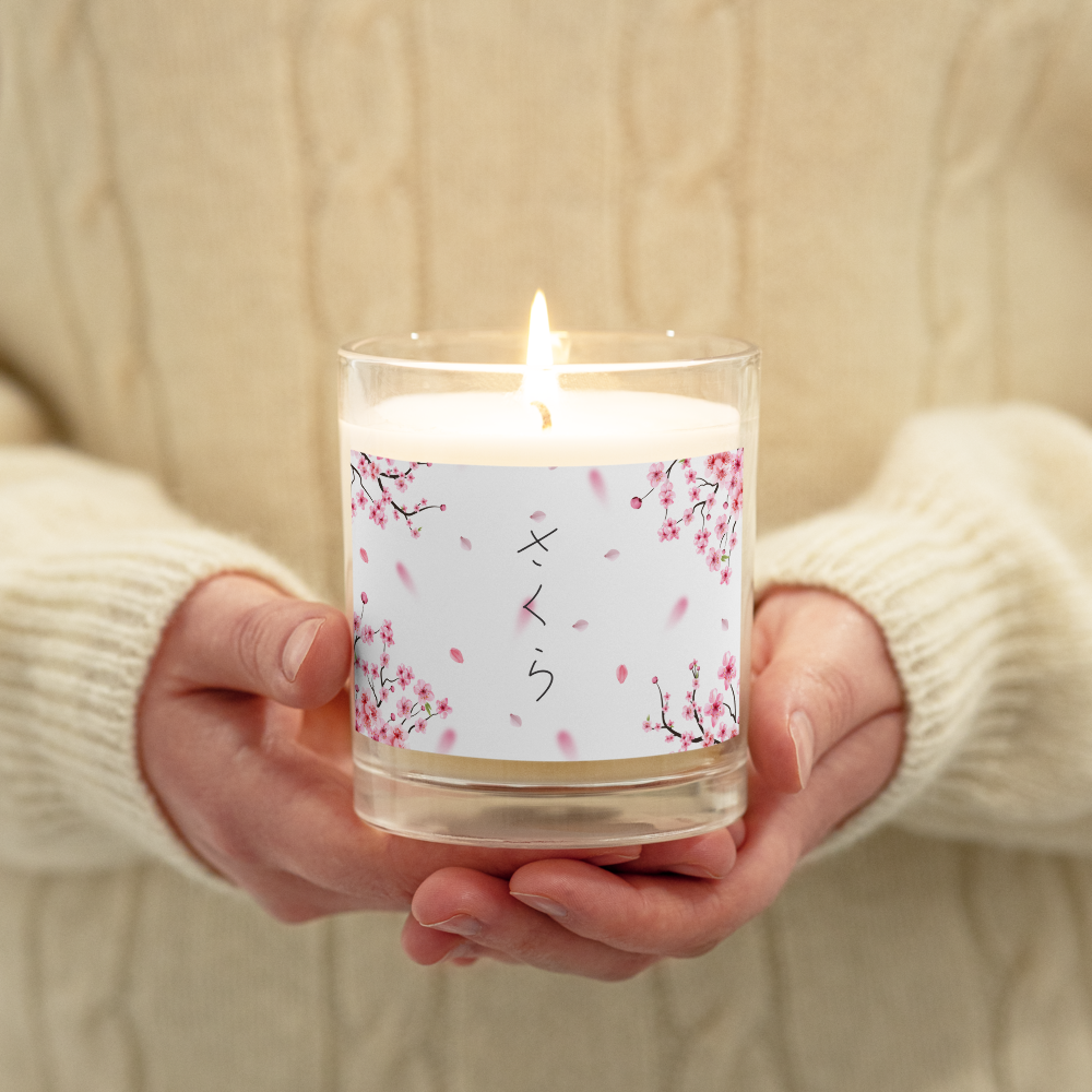 SAKURA Soy Wax Candle – Japanese Handwritten Design