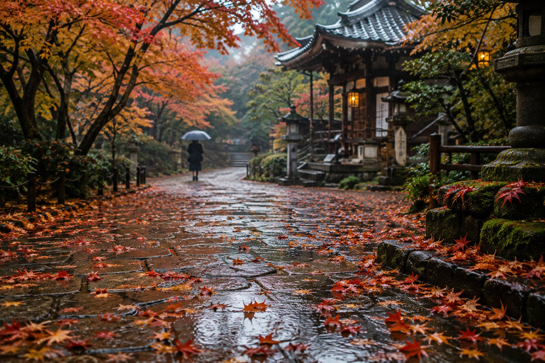 Autumn Rain on Fallen Leaves