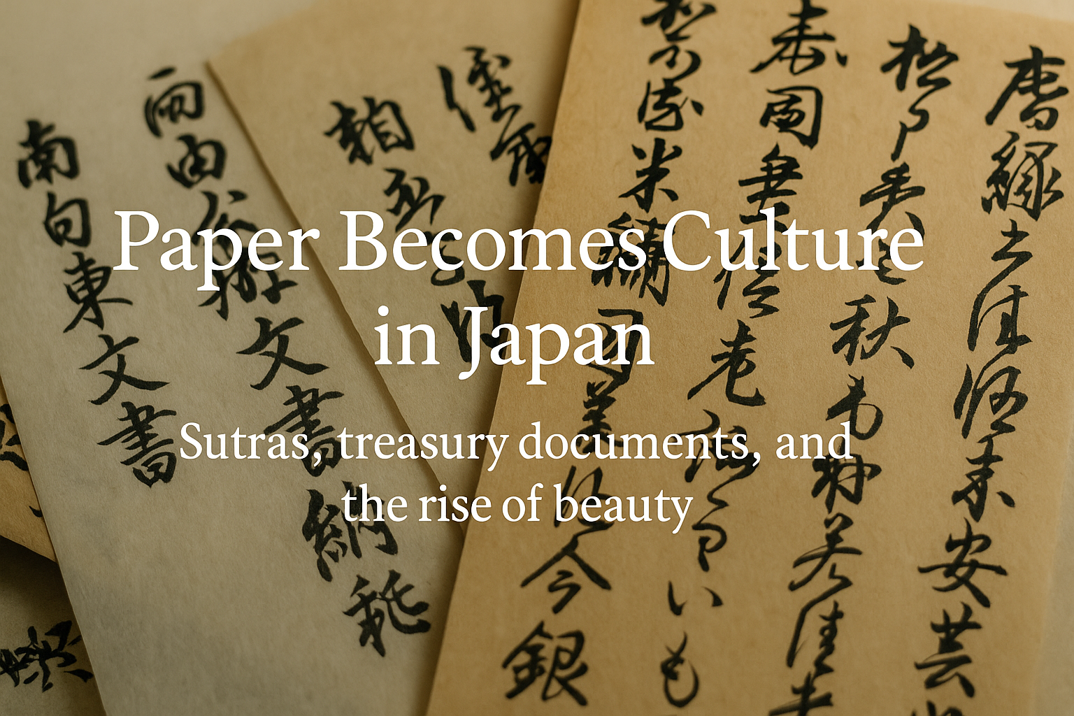 How Paper Became Culture in Japan: Sutras, Shosoin, and Courtly Beauty ...