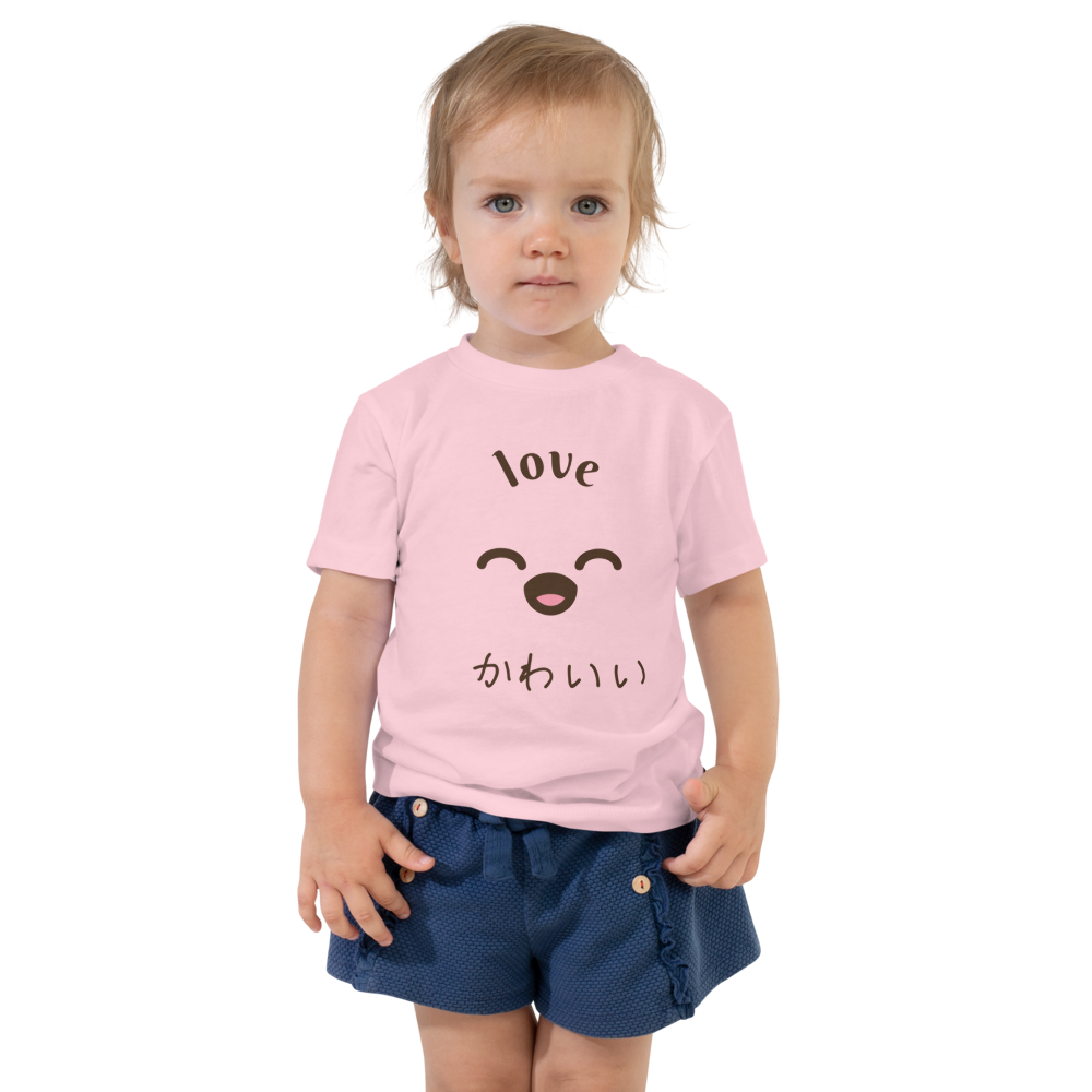 🧸 Cute Toddler T-Shirt – Kawaii Japanese Handwritten Design, Soft & Comfy