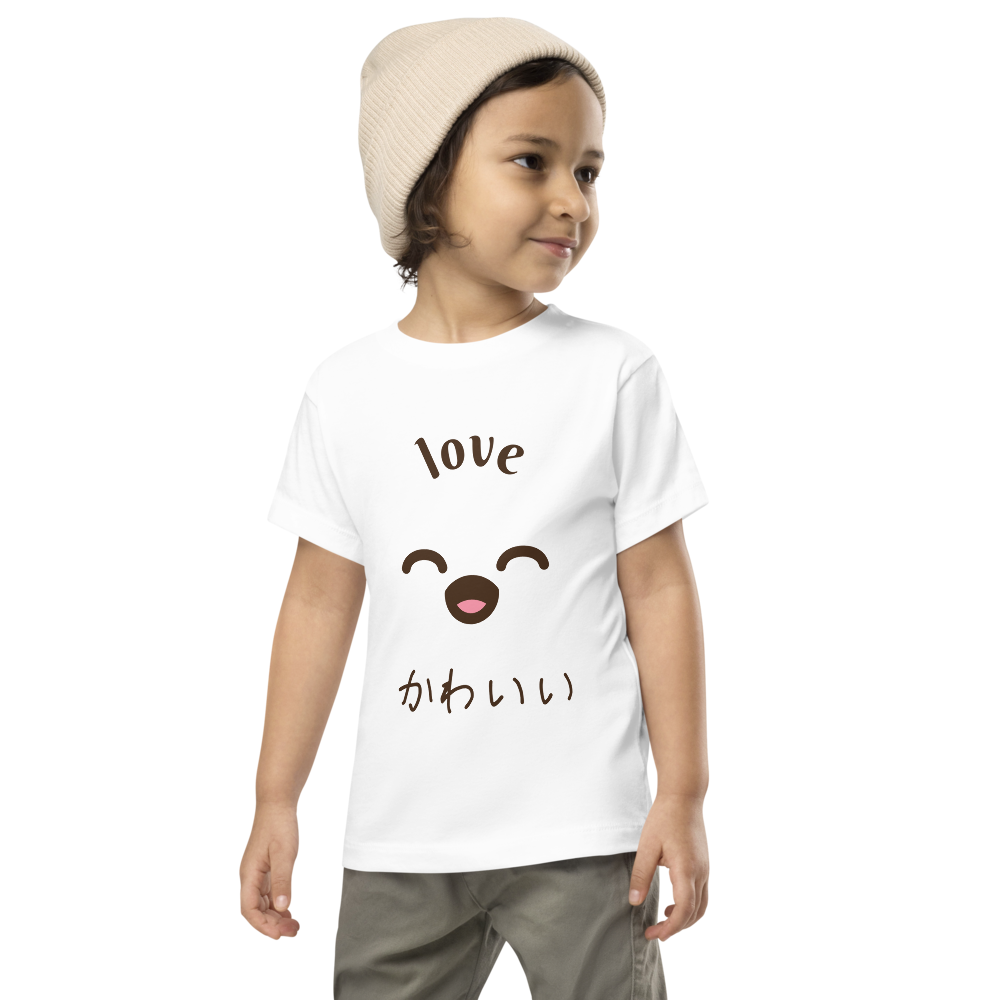 🧸 Cute Toddler T-Shirt – Kawaii Japanese Handwritten Design, Soft & Comfy